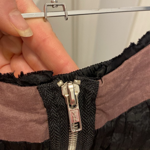 NWT Free people strapless black zipper front crinkle dress. Size 12. - Picture 5 of 14